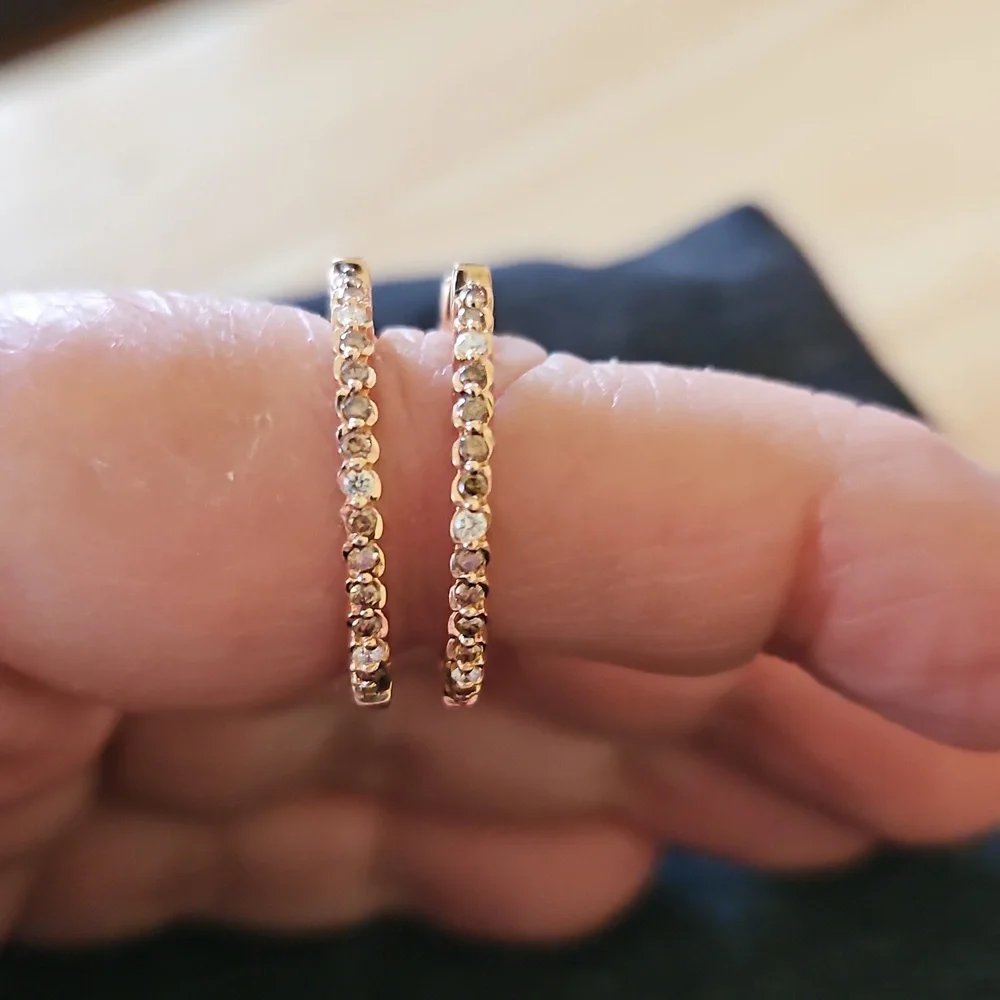 Levian Inside Outside Hoop Earrings - Picture 3 of 7